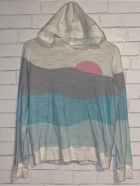 Faherty $178 Soleil Sun & Wave Slub Hoodie Small EUC